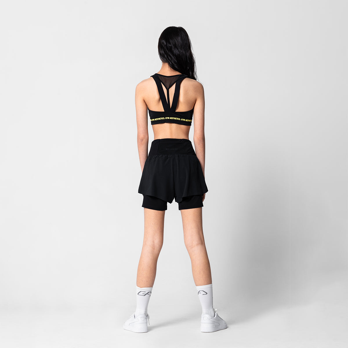 Image of Activewear 2in1 Color Block Running Shorts for Women