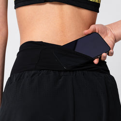 Image of Activewear 2in1 Color Block Running Shorts for Women