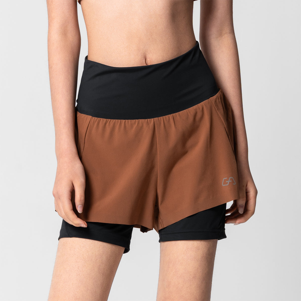 Activewear 2in1 Color Block Running Shorts for Women