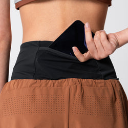 Image of Activewear 2in1 Color Block Running Shorts for Women