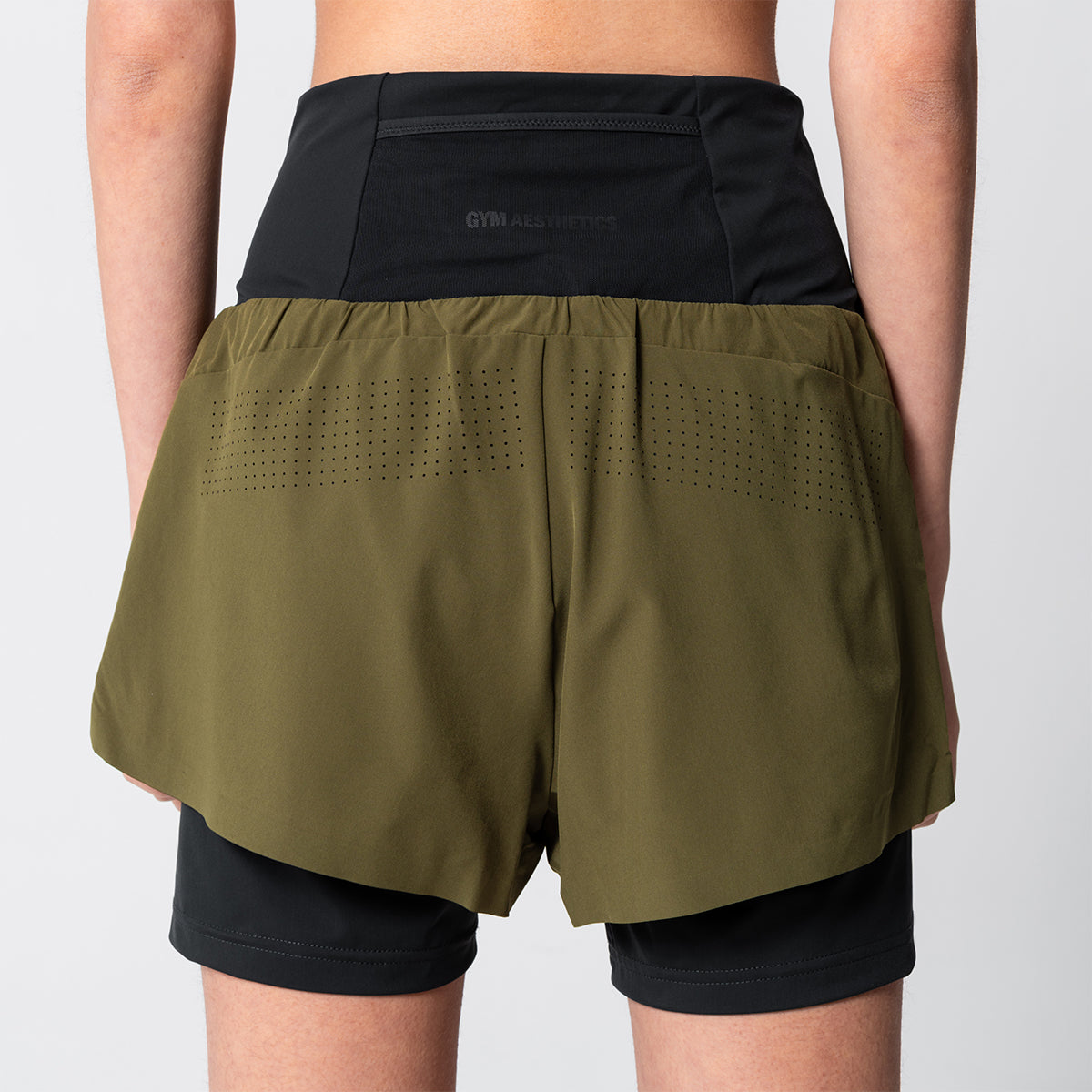 Image of Activewear 2in1 Color Block Running Shorts for Women