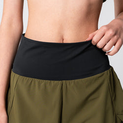 Image of Activewear 2in1 Color Block Running Shorts for Women