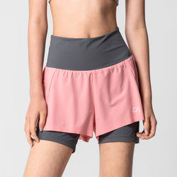 Image of Activewear 2in1 Color Block Running Shorts for Women