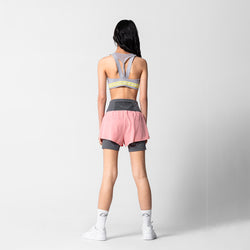 Image of Activewear 2in1 Color Block Running Shorts for Women