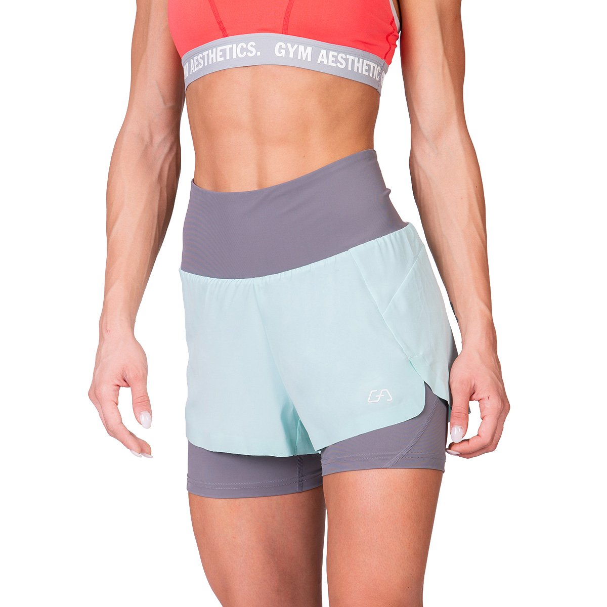 Activewear 2in1 Color Block Running Shorts for Women