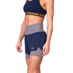 Image of Activewear 2in1 Color Block Running Shorts for Women