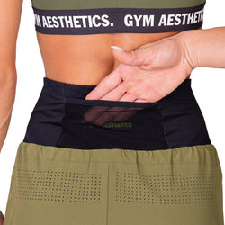 Image of Activewear 2in1 Color Block Running Shorts for Women